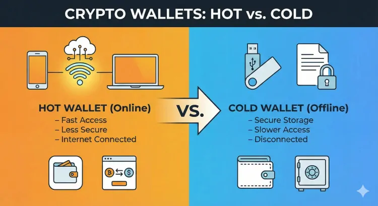 What's the difference between hot and cold crypto wallets?
