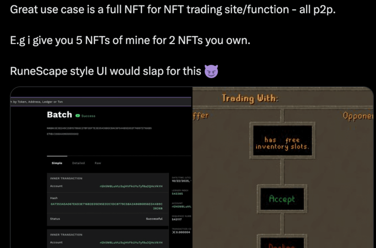 Ripple News: XRP Ledger Validator Sees NFT-to-NFT Trading Potential in Batch Amendment